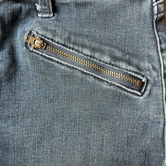 Pistola Black Vintage Moto Zipper Skinny Denim Jeans size 27 - Picture 6 of 12